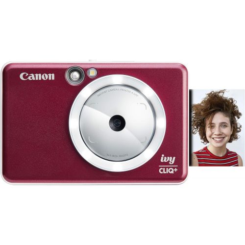 캐논 Canon IVY CLIQ+ Instant Camera Printer, Print from Smartphone, Mini Photo Printer Via Bluetooth(R), Ruby Red