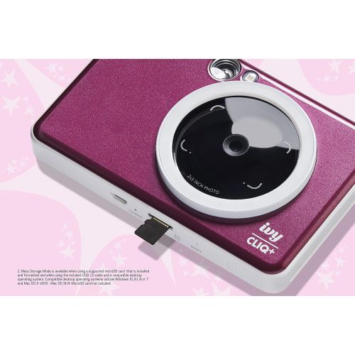 캐논 Canon IVY CLIQ+ Instant Camera Printer, Print from Smartphone, Mini Photo Printer Via Bluetooth(R), Ruby Red