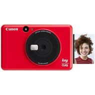 Canon IVY CLIQ Instant Camera Printer, Mini Photo Printer with 2X3 Sticky-Back Photo Paper(10 Sheets), Lady Bug Red