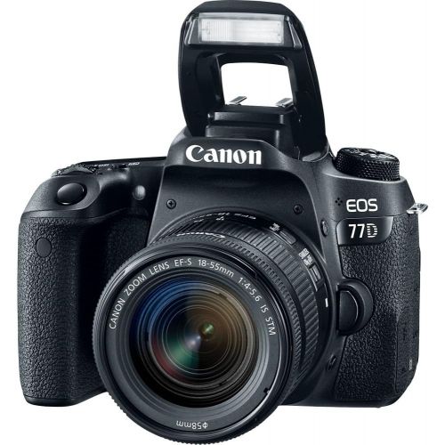 캐논 Canon EOS 77D DSLR Camera with 18-55mm Lens (International Model) with Extra Accessory Bundle