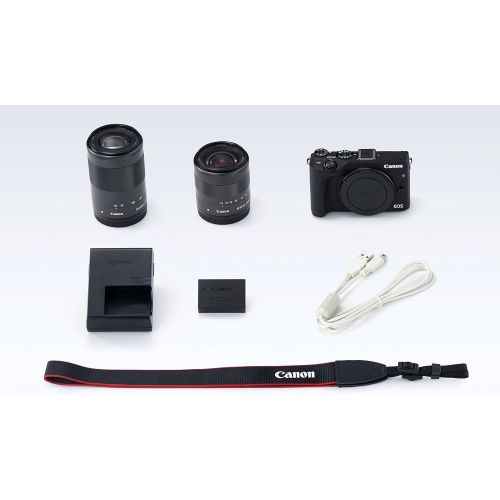 캐논 Canon EOS M3 Mirrorless Camera Kit with EF-M 18-55mm Image Stabilization (IS) STM and EF-M 55-200mm Image Stabilization (IS) STM Lenses - Wi-Fi Enabled (Black)