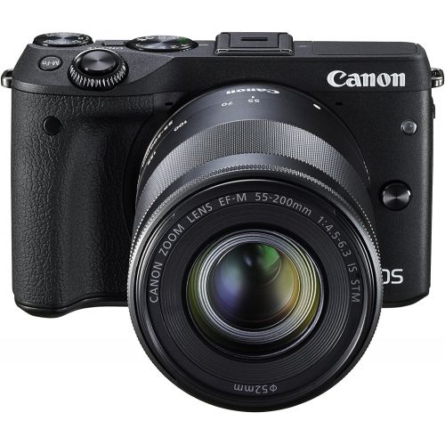 캐논 Canon EOS M3 Mirrorless Camera Kit with EF-M 18-55mm Image Stabilization (IS) STM and EF-M 55-200mm Image Stabilization (IS) STM Lenses - Wi-Fi Enabled (Black)