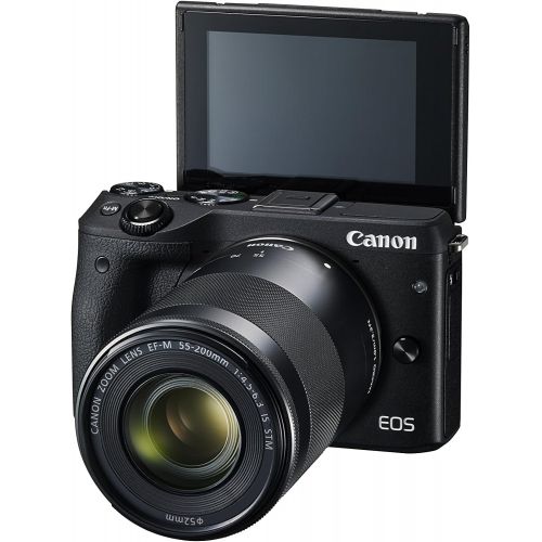 캐논 Canon EOS M3 Mirrorless Camera Kit with EF-M 18-55mm Image Stabilization (IS) STM and EF-M 55-200mm Image Stabilization (IS) STM Lenses - Wi-Fi Enabled (Black)