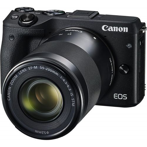 캐논 Canon EOS M3 Mirrorless Camera Kit with EF-M 18-55mm Image Stabilization (IS) STM and EF-M 55-200mm Image Stabilization (IS) STM Lenses - Wi-Fi Enabled (Black)