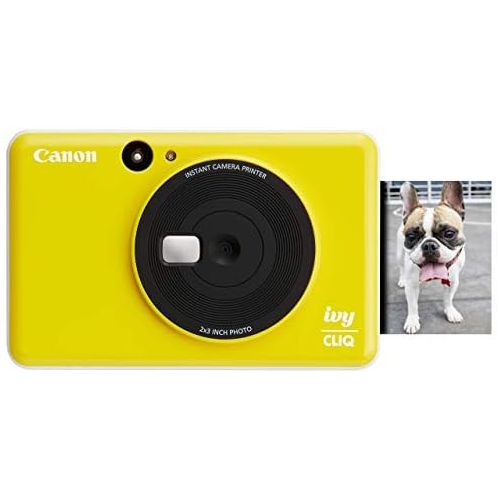 캐논 Canon Ivy CLIQ Instant Camera Printer, Mini Photo Printer with 2X3 Sticky-Back Photo Paper(10 Sheets), Bumblebee Yellow