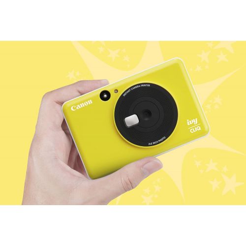 캐논 Canon Ivy CLIQ Instant Camera Printer, Mini Photo Printer with 2X3 Sticky-Back Photo Paper(10 Sheets), Bumblebee Yellow