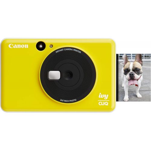 캐논 Canon Ivy CLIQ Instant Camera Printer, Mini Photo Printer with 2X3 Sticky-Back Photo Paper(10 Sheets), Bumblebee Yellow