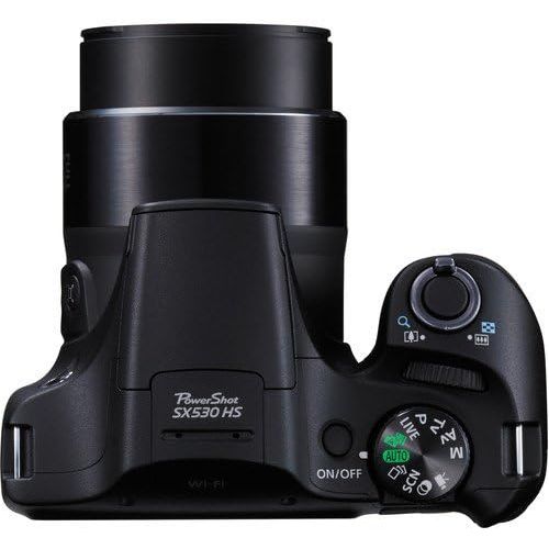 캐논 Canon PowerShot SX530 HS Digital Camera with 50x Optical Image Stabilized Zoom with 3-Inch LCD HD 1080p Video (Black)+ Extra Battery + 24GB Class 10 Card Complete Deluxe Accessory