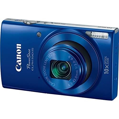 캐논 Canon PowerShot ELPH 190 Digital Camera w/ 10x Optical Zoom and Image Stabilization - Wi-Fi & NFC Enabled (Blue)