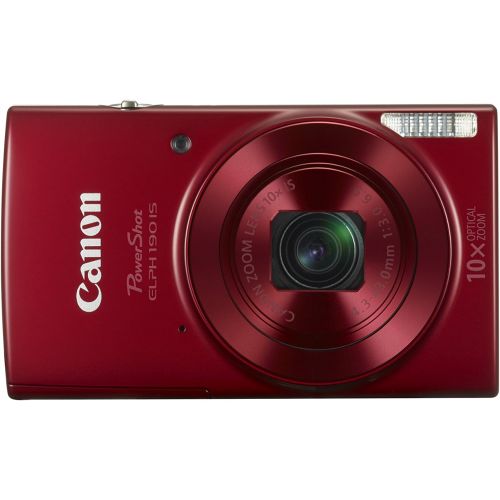 캐논 Canon PowerShot ELPH 190 Digital Camera w/ 10x Optical Zoom and Image Stabilization - Wi-Fi & NFC Enabled (Red)