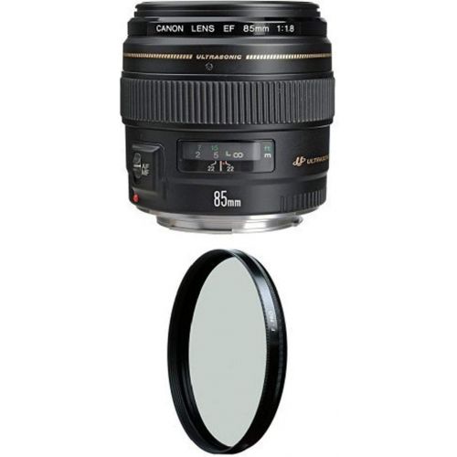 캐논 Canon EF 85mm f/1.8 USM Medium Telephoto Lens for Canon SLR Cameras w/ B+W 58mm HTC Kaesemann Circular Polarizer