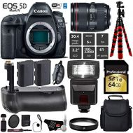 Canon EOS 5D Mark IV DSLR Camera with 24-105mm f/4L II Lens + Professional Battery Grip + UV Filter + Flash + Extra Battery + Case + Wrist Strap + Tripod + Card Reader - Internatio