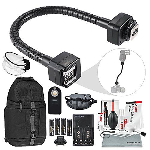 캐논 Flash Accessories for Canon Speedlite 270EX-II, 320EX, 430EX II III-RT, 600EX II-RT, with Dedicated Flexible E-TTL Flash Cord + Diffuser + Remote + Rechargeable Batteries W/Charger