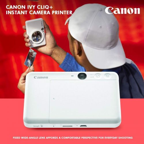 캐논 Canon Ivy CLIQ+ Instant Camera Printer (Ruby Red) + 30 Sheets Photo Paper + Basic Accessories Bundle (USA Warranty)