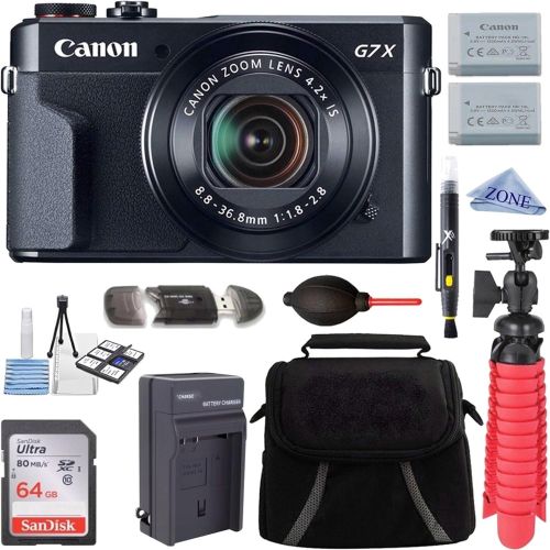 캐논 Canon PowerShot G7 X Mark II 20.1MP 4.2X Optical Zoom Digital Camera Video Creator Kit + 64GB High Speed Memory Card + Accessory Bundle Kit