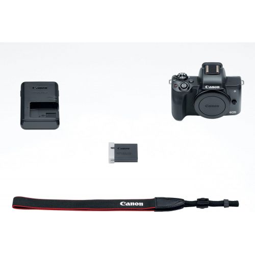 캐논 Canon EOS M50 Mirrorless Digital 4K Vlogging Camera with Dual Pixel CMOS Autofocus, DIGIC 8 Image Processor, Built-in Wi-Fi, NFC and Bluetooth technology, Body, Black