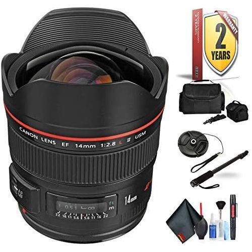 캐논 Canon EF 14mm F/2.8L Ii USM Lens for Canon 6D, 5D Mark IV, 5D Mark III, 5D Mark II, 6D Mark II, 5Dsr, 5Ds, 1Dx, 1Dx Mark II + Accessories (International Model)