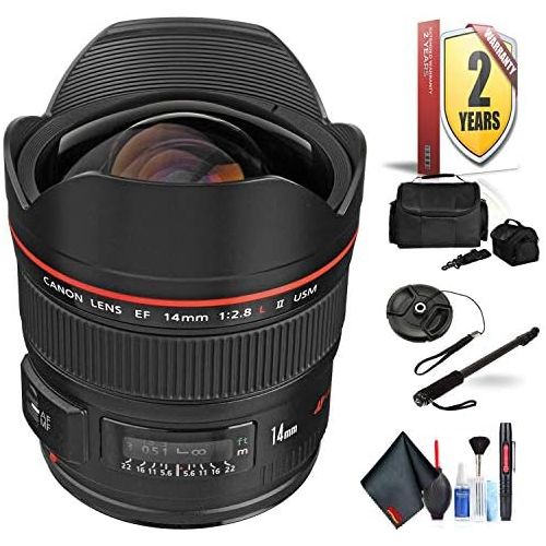 캐논 Canon EF 14mm F/2.8L Ii USM Lens for Canon 6D, 5D Mark IV, 5D Mark III, 5D Mark II, 6D Mark II, 5Dsr, 5Ds, 1Dx, 1Dx Mark II + Accessories (International Model)