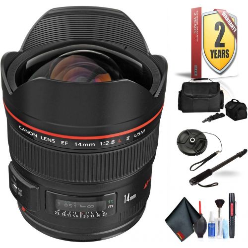 캐논 Canon EF 14mm F/2.8L Ii USM Lens for Canon 6D, 5D Mark IV, 5D Mark III, 5D Mark II, 6D Mark II, 5Dsr, 5Ds, 1Dx, 1Dx Mark II + Accessories (International Model)