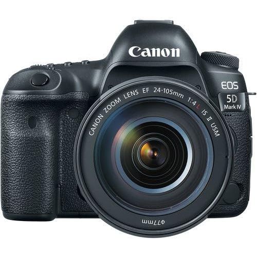 캐논 Canon EOS 5D Mark IV Digital SLR Camera with 24-105mm f/4L II Lens - Bundle with UV Filter + Canon Carrying Bag + Cleaning Kit + More (International Version)