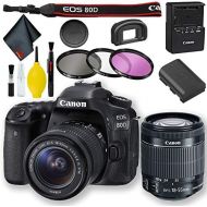 Canon EOS 80D DSLR Camera with 18-55mm Lens (International Model) Basic Bundle