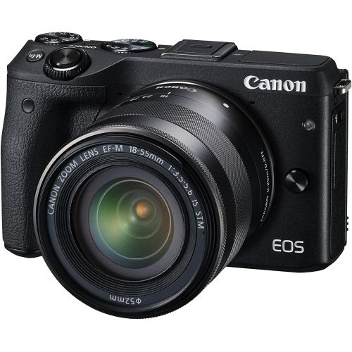 캐논 Canon EOS M3 Mirrorless Camera Kit with EF-M 18-55mm Image Stabilization (IS) STM Lens - Wi-Fi Enabled (Black)