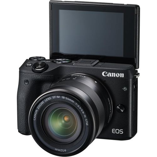 캐논 Canon EOS M3 Mirrorless Camera Kit with EF-M 18-55mm Image Stabilization (IS) STM Lens - Wi-Fi Enabled (Black)