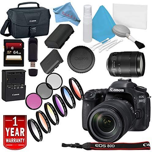 캐논 Canon EOS 80D DSLR Camera 18-135mm Lens USA Model Warranty Base Bundle