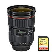 Canon (5175B002) EF 24-70mm f/2.8L II USM Lens with 64GB Extreme SD Memory UHS-I Card w/ 90/60MB/s Read/Write