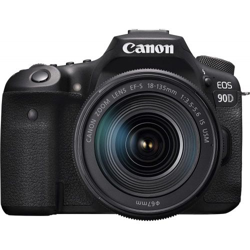 캐논 Canon EOS 90D DSLR Camera with 18-135mm Lens with Padded Case, Memory Card, and More - Starter Bundle Set -(International Model)