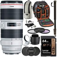 Canon EF 70-200mm f/2.8L is III USM Zoom Lens, Sandisk 64GB U3 Card, Backpack & Accessory Bundle