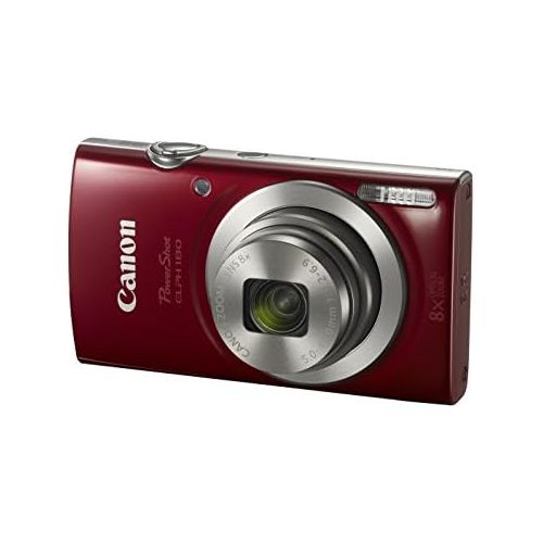 캐논 Canon PowerShot ELPH 180 Digital Camera w/Image Stabilization and Smart AUTO Mode (Red)