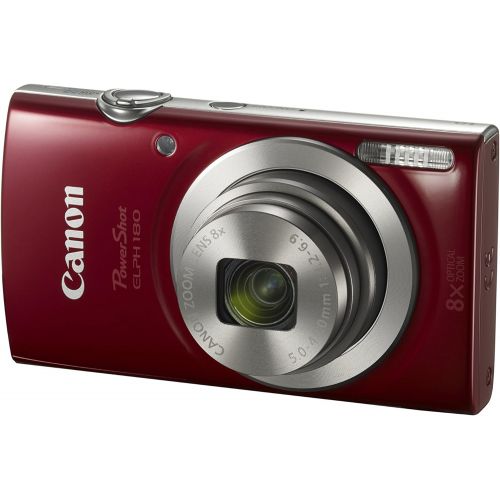 캐논 Canon PowerShot ELPH 180 Digital Camera w/Image Stabilization and Smart AUTO Mode (Red)