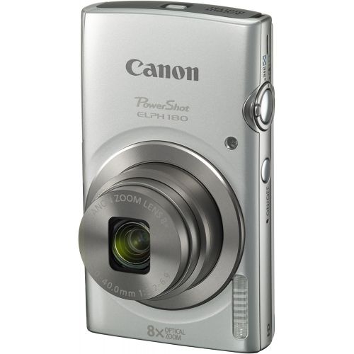 캐논 Canon PowerShot ELPH 180 Digital Camera w/ Image Stabilization and Smart AUTO Mode (Silver), 0.90in. x 3.70in. x 2.10in. - 1093C001