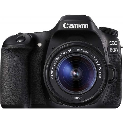 캐논 Canon Digital SLR Camera Body [EOS 80D] with EF-S 18-55mm f/3.5-5.6 Image Stabilization STM Lens with 24.2 Megapixel (APS-C) CMOS Sensor and Dual Pixel CMOS AF - Black