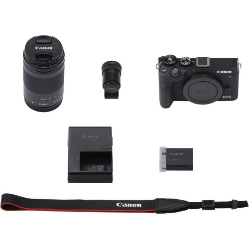 캐논 Canon EOS M6 Mark II Mirrorless Digital Compact Camera + EF-M 18-150mm f/3.4-6.3 IS STM + EVF Kit, Black