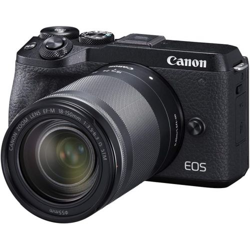 캐논 Canon EOS M6 Mark II Mirrorless Digital Compact Camera + EF-M 18-150mm f/3.4-6.3 IS STM + EVF Kit, Black