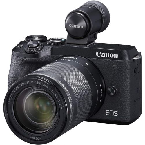 캐논 Canon EOS M6 Mark II Mirrorless Digital Compact Camera + EF-M 18-150mm f/3.4-6.3 IS STM + EVF Kit, Black