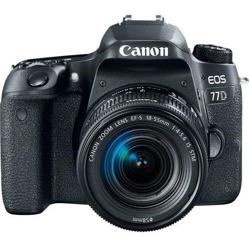 캐논 Canon EOS 77D DSLR Camera with 18-55mm Lens (International Model) (1892C016) - Starter Bundle