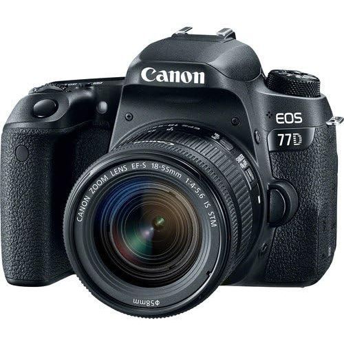 캐논 Canon EOS 77D DSLR Camera with 18-55mm Lens (International Model) (1892C016) - Starter Bundle