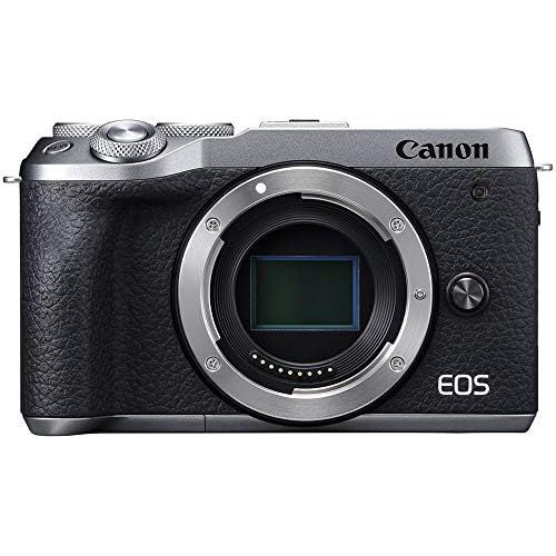 캐논 Canon EOS M6 Mark II Mirrorless Digital Video Vlogging Camera with Wi-Fi, Bluetooth, 4K Video and 3-inch LCD Screen, Body (Silver)