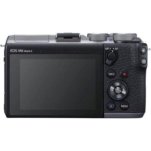캐논 Canon EOS M6 Mark II Mirrorless Digital Video Vlogging Camera with Wi-Fi, Bluetooth, 4K Video and 3-inch LCD Screen, Body (Silver)