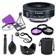 Canon EF-S 24mm f/2.8 STM Lens for Canon Digital SLR Cameras with 52mm Filter Kit (UV, CPL, FLD) (12 Items)