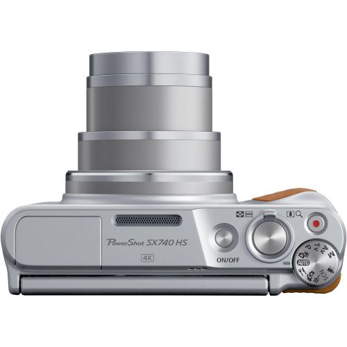 캐논 Canon PowerShot SX740 Digital Camera w/40x Optical Zoom & 3 Inch Tilt LCD - 4K VIdeo, Wi-Fi, NFC, Bluetooth Enabled (Silver)