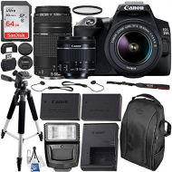 Canon EOS 250D (Rebel SL3) DSLR Camera with 18-55mm & 75-300mm Canon Lenses & Essential Accessory Bundle  Includes: SanDisk Ultra 64GB SDXC Memory Card, Extended Life Spare Batter