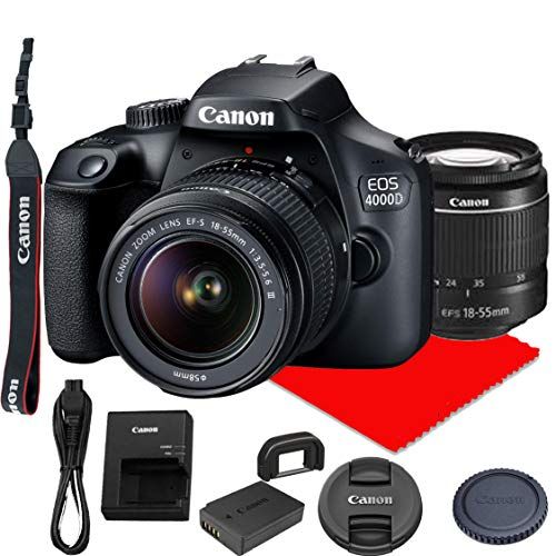 캐논 Canon EOS 4000D DSLR Camera w/Canon EF-S 18-55mm F/3.5-5.6 III Zoom Lens