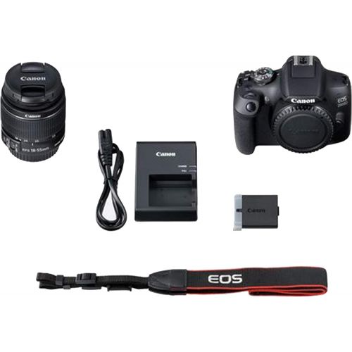 캐논 Canon EOS 2000D DSLR Camera w/ 18-55mm F/3.5-5.6 III Lens + 32GB SD Card + More