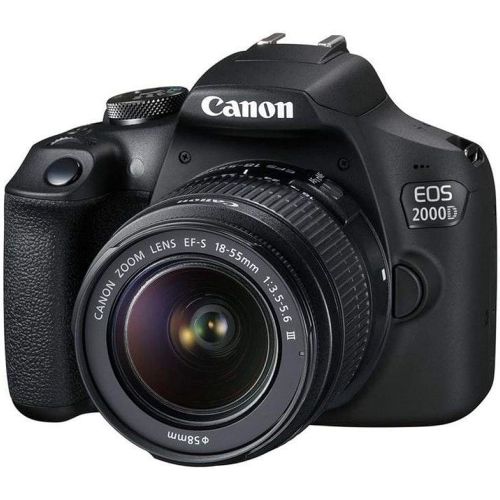 캐논 Canon EOS 2000D DSLR Camera w/ 18-55mm F/3.5-5.6 III Lens + 32GB SD Card + More