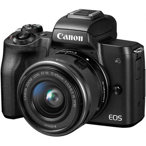 캐논 Canon EOS M50 Mirrorless Vlogging Camera Kit with EF-M 15-45mm lens, Black