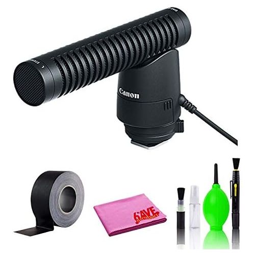 캐논 Canon DM-E1 Directional Microphone for EOS Digital Cameras Deluxe Bundle -Includes- Gaffer Tape + (6) Velcro Wire Ties + Cleaning Kit + Cleaning Cloth + More